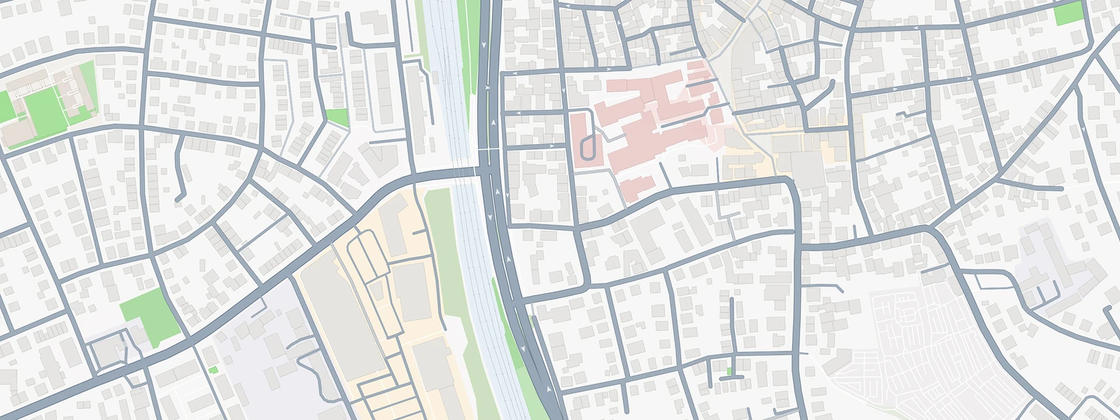 Karte mit Straßen und Wegen